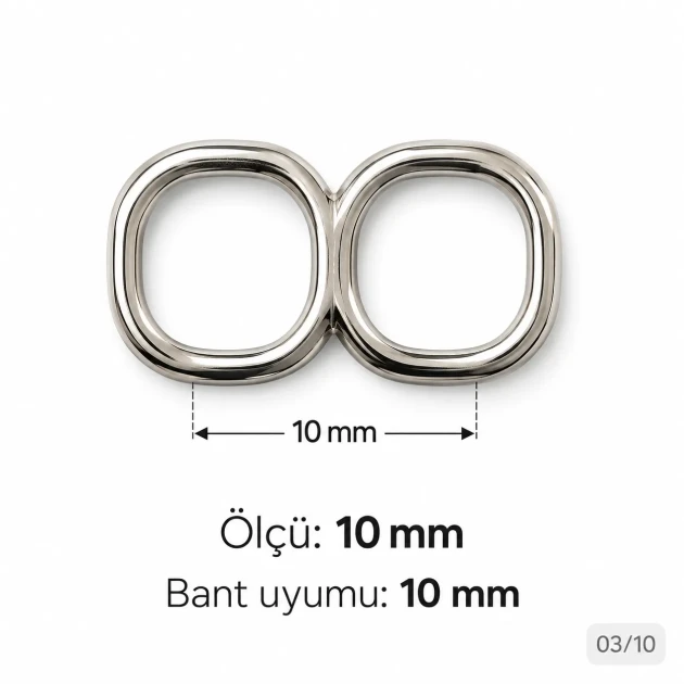 10 mm / 0.39 in Zamak Mayo Model Double-Loop Bra Strap Slider PIR711010Z