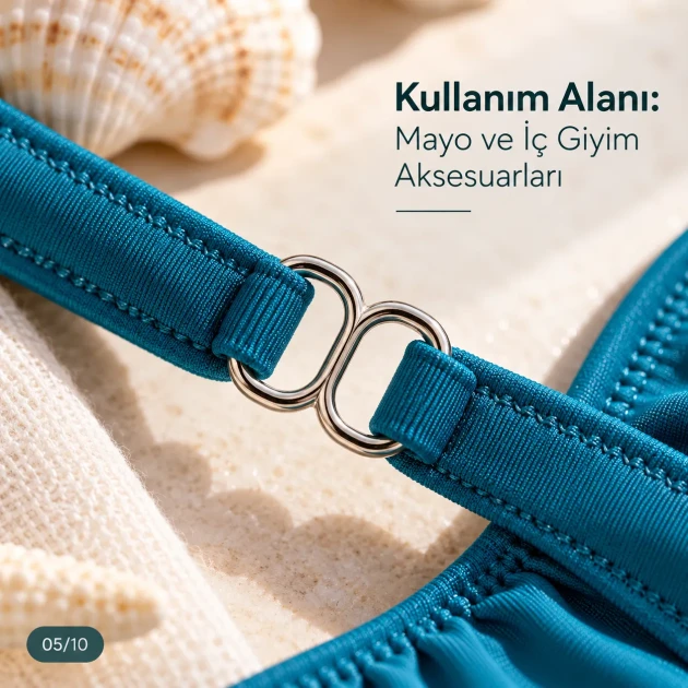 10 mm / 0.39 in Zamak Mayo Model Double-Loop Bra Strap Slider PIR711010Z