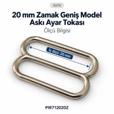20 mm / 0.79 in Zamak Wide-Body Bra Strap Slider PIR712020Z
