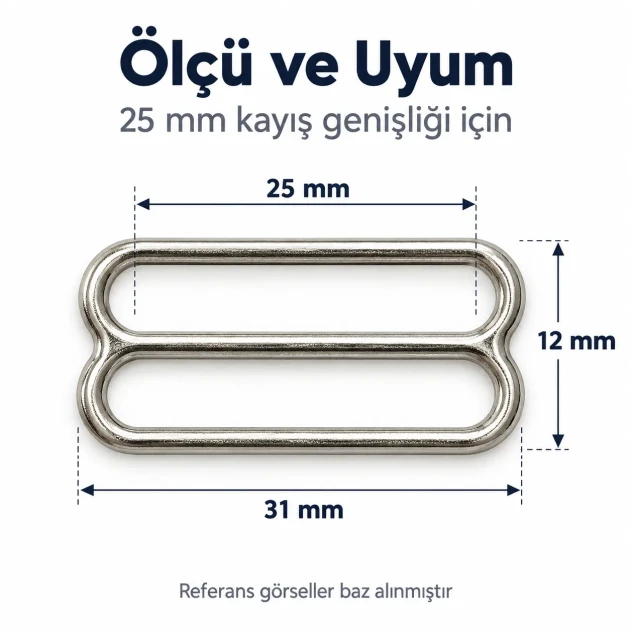 25 mm / 0.98 in Zamak Wide-Body Bra Strap Slider PIR712025Z