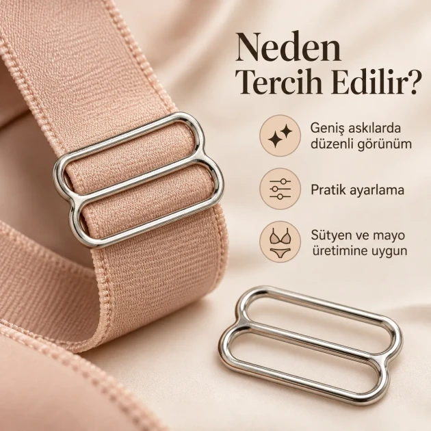25 mm / 0.98 in Zamak Wide-Body Bra Strap Slider PIR712025Z