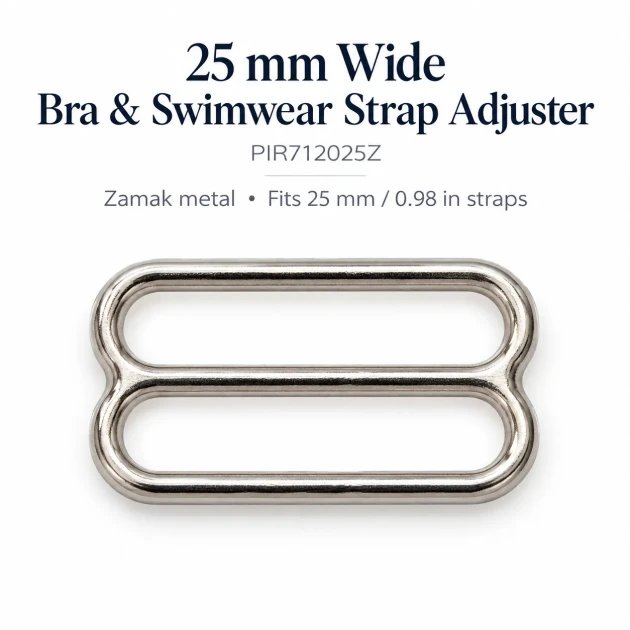 25 mm / 0.98 in Zamak Wide-Body Bra Strap Slider PIR712025Z