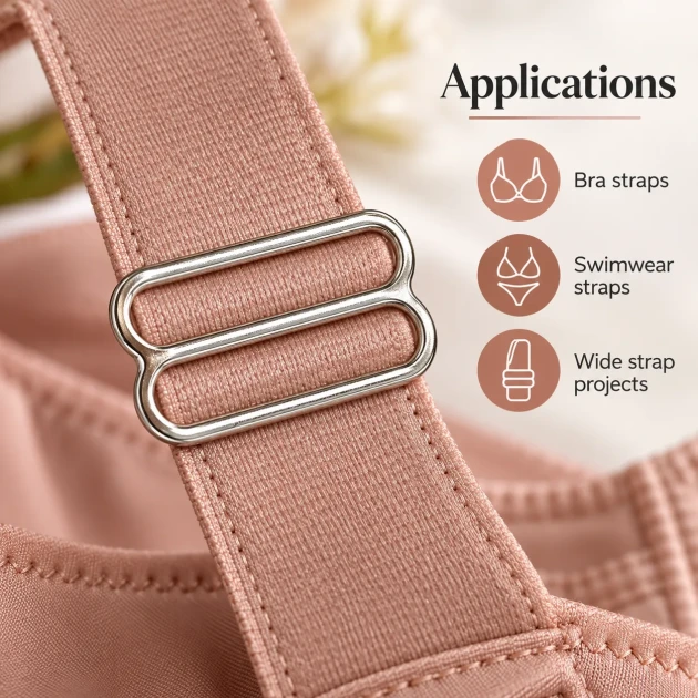 25 mm / 0.98 in Zamak Wide-Body Bra Strap Slider PIR712025Z