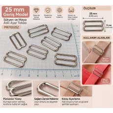 25 mm / 0.98 in Zamak Wide-Body Bra Strap Slider PIR712025Z