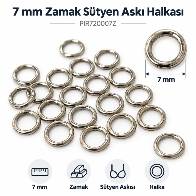 7 mm / 0.28 in Zamak Bra Strap Ring PIR720007Z