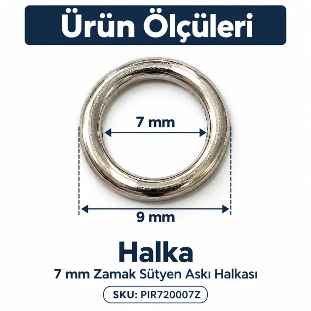 7 mm / 0.28 in Zamak Bra Strap Ring PIR720007Z
