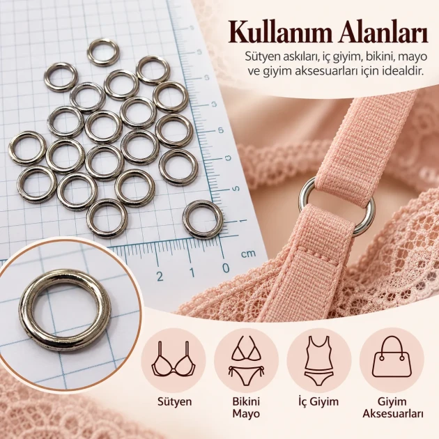 7 mm / 0.28 in Zamak Bra Strap Ring PIR720007Z