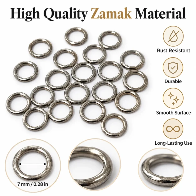 7 mm / 0.28 in Zamak Bra Strap Ring PIR720007Z