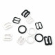 8 mm / 0.31" Bra Strap Adjustment Buckle - Hook and Ring Set of 3 Parts Metal Nylon Coated PIR720008