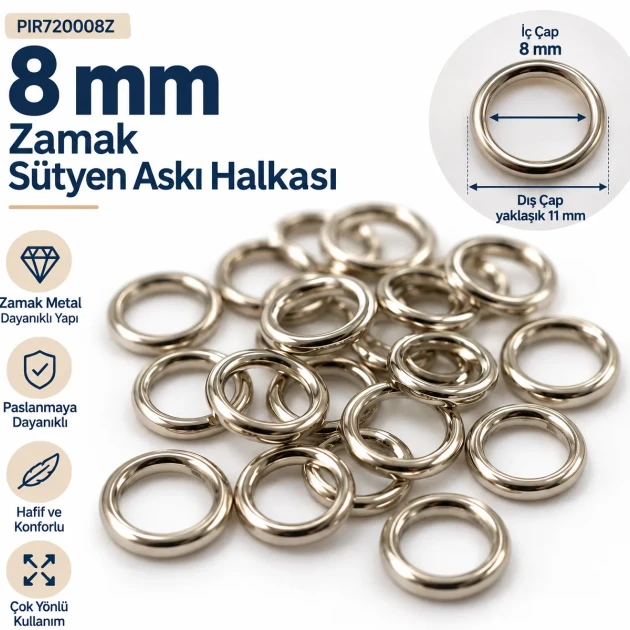 8 mm Zamak Bra Strap Ring PIR720008Z