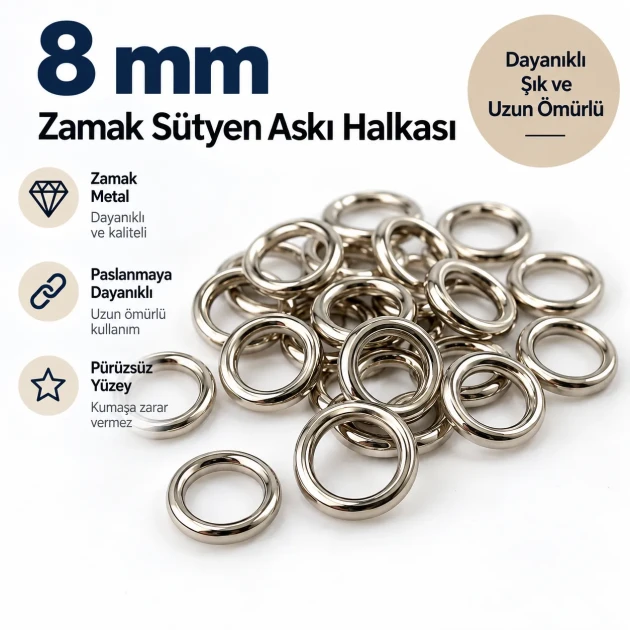 8 mm Zamak Bra Strap Ring PIR720008Z