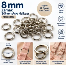 8 mm Zamak Sütyen Askı Halkası PIR720008Z
