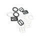 11 mm / 0.43" Bra Strap Adjustment Buckle - Hook and Ring Set of 3 Parts Metal Nylon Coated PIR720011
