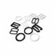 12 mm / 0.47" Nylon-Coated Metal Bra Strap Adjuster, Hook, and Ring Trio Set PIR720012