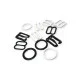 12 mm / 0.47" Nylon-Coated Metal Bra Strap Adjuster, Hook, and Ring Trio Set PIR720012