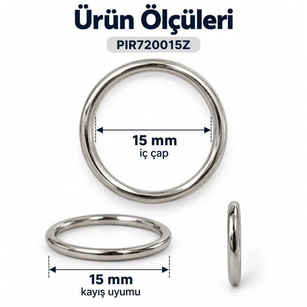 15 mm Zamak Sütyen Askı Halkası PIR720015Z