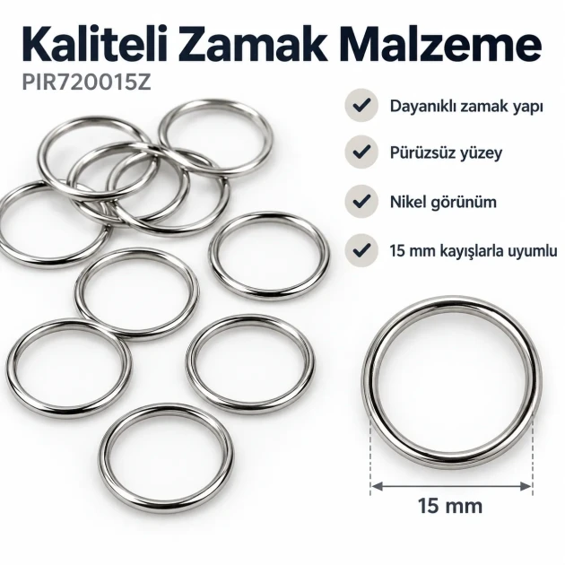 15 mm Zamak Sütyen Askı Halkası PIR720015Z