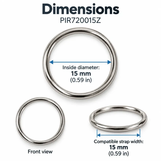 15 mm Zamak Sütyen Askı Halkası PIR720015Z