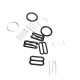 18 mm / 0.71"  Bra Strap Adjuster, Hook, and Ring Trio Set Metal Nylon Coated PIR720018