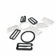 20 mm / 0.80" Bra Strap Adjustment Buckle - Hook and Ring Set Metal Nylon Coated PIR720020