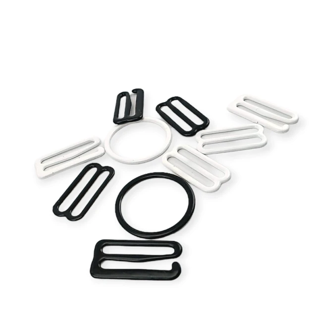 20 mm / 0.80" Bra Strap Adjustment Buckle - Hook and Ring Set Metal Nylon Coated PIR720020