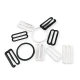 20 mm / 0.80" Bra Strap Adjustment Buckle - Hook and Ring Set Metal Nylon Coated PIR720020