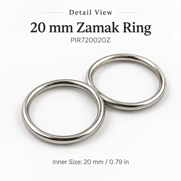 20 mm / 0.79 in Zamak Bra Strap Ring PIR720020Z