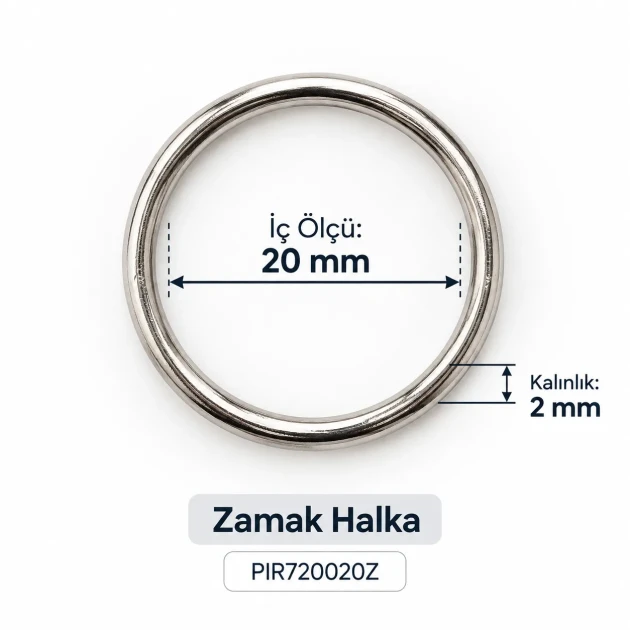 20 mm / 0.79 in Zamak Bra Strap Ring PIR720020Z