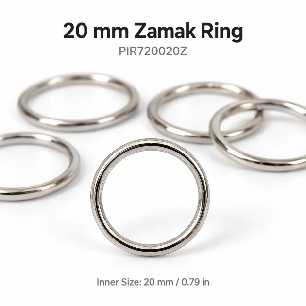 20 mm / 0.79 in Zamak Bra Strap Ring PIR720020Z