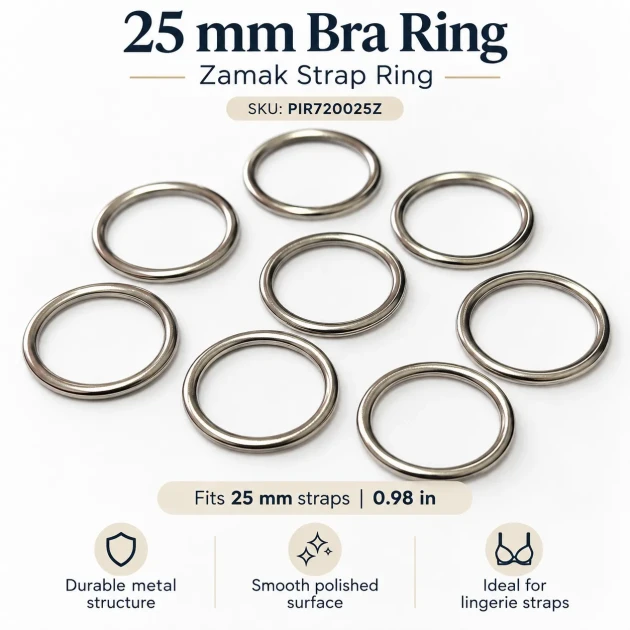 25 mm / 0.98 in Zamak Bra Strap Ring PIR720025Z
