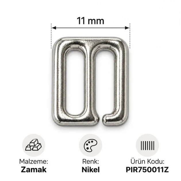 11 mm Zamak Sütyen Kancası PIR750011Z