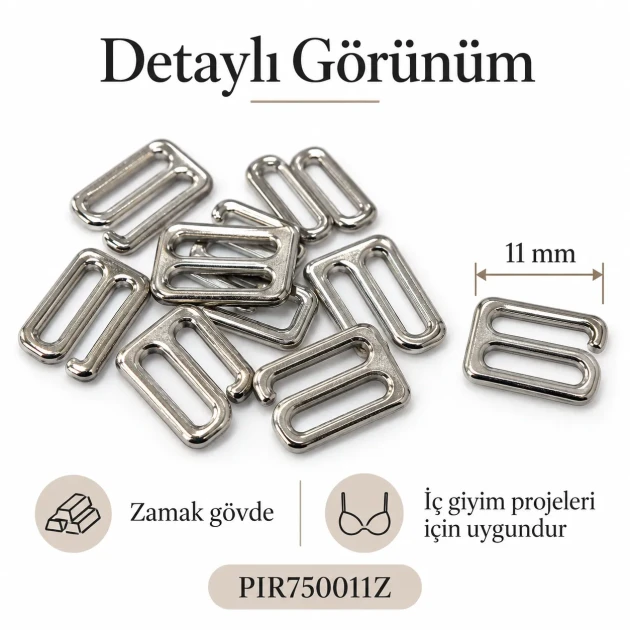 11 mm Zamak Sütyen Kancası PIR750011Z