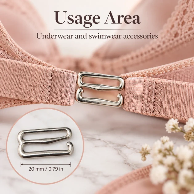 20 mm / 0.79 in Zamak Bra Strap Hook PIR750020Z