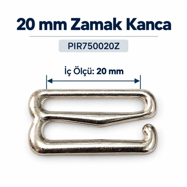20 mm / 0.79 in Zamak Bra Strap Hook PIR750020Z