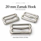 20 mm / 0.79 in Zamak Bra Strap Hook PIR750020Z