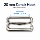 20 mm / 0.79 in Zamak Bra Strap Hook PIR750020Z