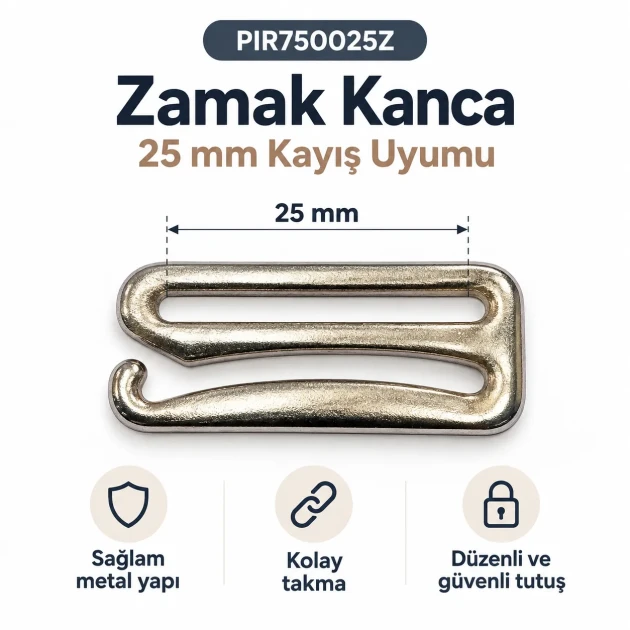 25 mm / 0.98 in Zamak Bra Strap Hook PIR750025Z