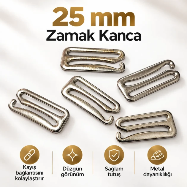 25 mm / 0.98 in Zamak Bra Strap Hook PIR750025Z