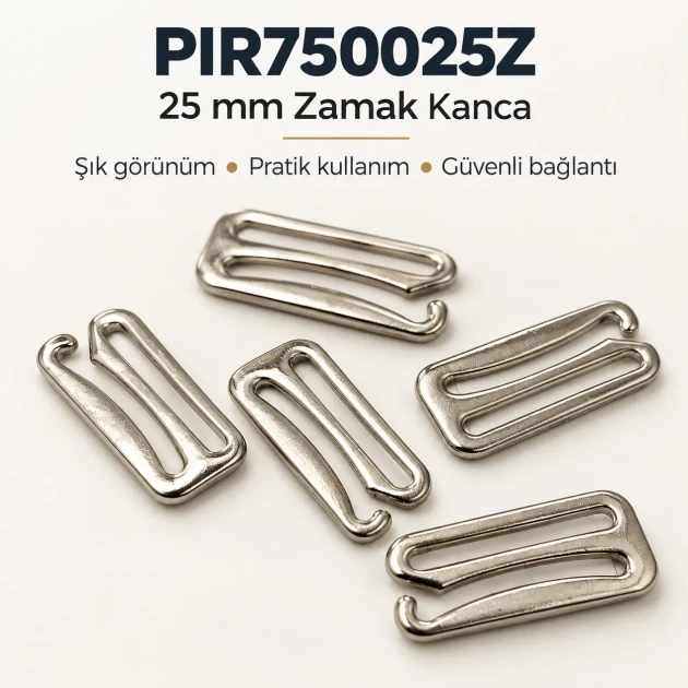 25 mm / 0.98 in Zamak Bra Strap Hook PIR750025Z