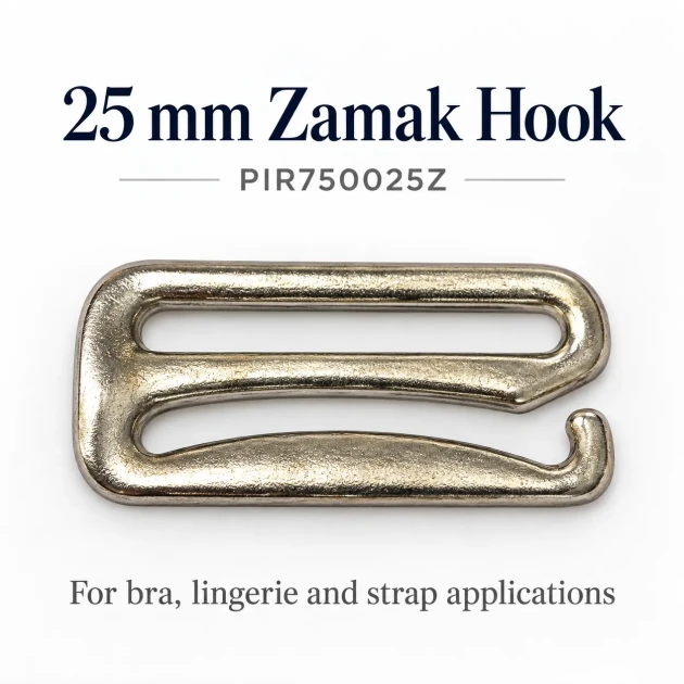 25 mm / 0.98 in Zamak Bra Strap Hook PIR750025Z