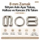 8 mm Zamak Bra Strap Slider, Ring and Hook 3-Piece Set PIR770008Z
