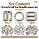 8 mm Zamak Bra Strap Slider, Ring and Hook 3-Piece Set PIR770008Z