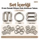 8 mm Zamak Bra Strap Slider, Ring and Hook 3-Piece Set PIR770008Z