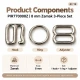8 mm Zamak Bra Strap Slider, Ring and Hook 3-Piece Set PIR770008Z