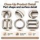 8 mm Zamak Bra Strap Slider, Ring and Hook 3-Piece Set PIR770008Z