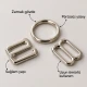10 mm / 0.39 in Zamak Bra Strap Slider, Ring and Hook 3-Piece Set PIR770010Z