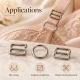 10 mm / 0.39 in Zamak Bra Strap Slider, Ring and Hook 3-Piece Set PIR770010Z