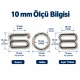 10 mm / 0.39 in Zamak Bra Strap Slider, Ring and Hook 3-Piece Set PIR770010Z