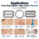 15 mm / 0.59 in Zamak Bra Strap Slider, Ring and Hook 3-Piece Set PIR770015Z