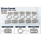 20 mm / 0.79 in Zamak Bra Strap Slider, Ring and Hook 3-Piece Set PIR770020Z